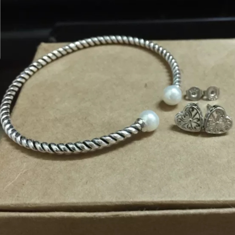 .925 Sterling Silver Bracelet Stacking Layering - Picture 3 of 5